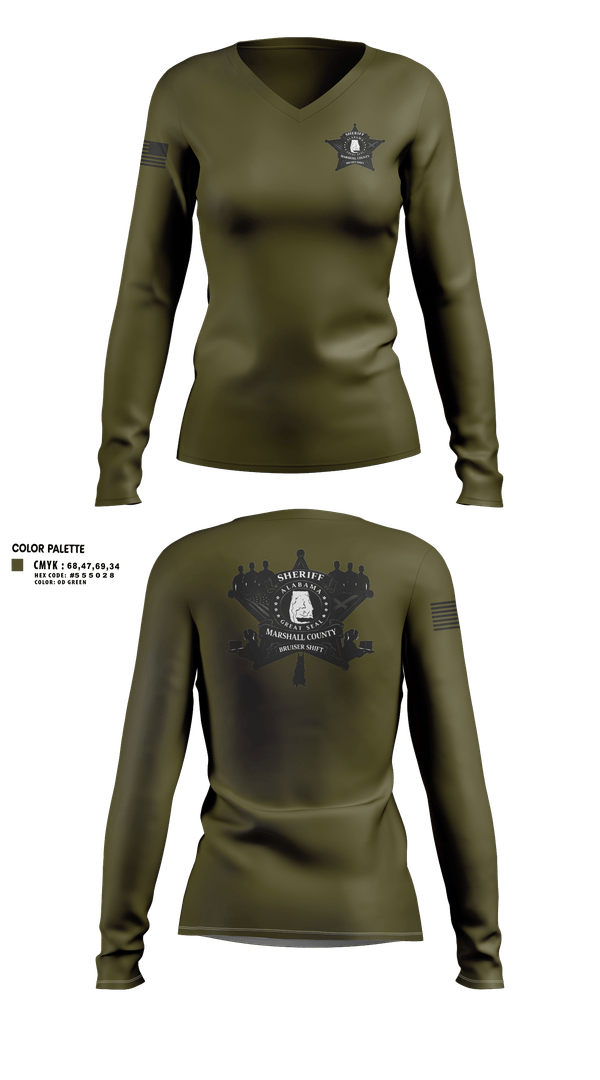 Womens Long Sleeve Vneck Shirt, Bruiser Shift, Police, Teamtime, Team time, sublimation, custom sports apparel, team uniforms, spirit wear, spiritwear, sports uniforms, custom shirts, team store, custom team store, fundraiser sports, apparel fundraiser