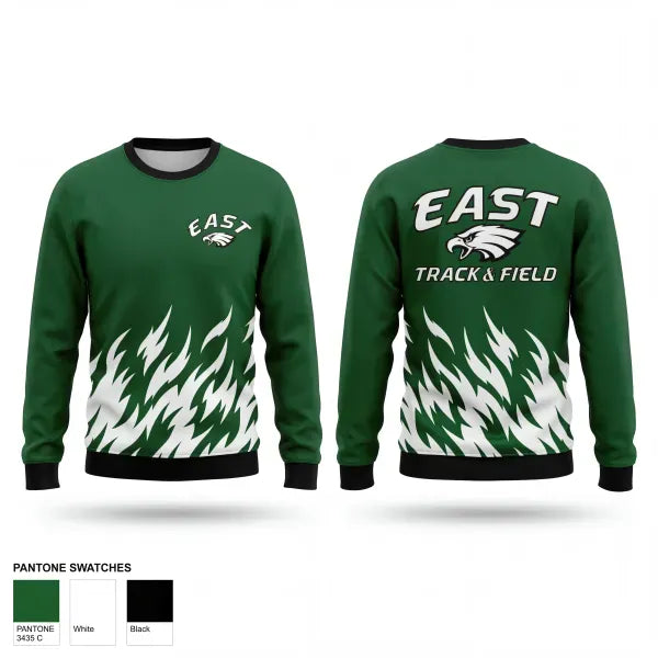 Crew Neck Sweatshirt, East Henderson High School, Track & Field, Teamtime, Team time, sublimation, custom sports apparel, team uniforms, spirit wear, spiritwear, sports uniforms, custom shirts, team store, custom team store, fundraiser sports, apparel fundraiser