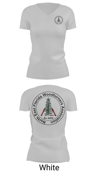 Womens Short Sleeve Vneck Shirt, Northeast Florida Woodturning Association, , Teamtime, Team time, sublimation, custom sports apparel, team uniforms, spirit wear, spiritwear, sports uniforms, custom shirts, team store, custom team store, fundraiser sports, apparel fundraiser