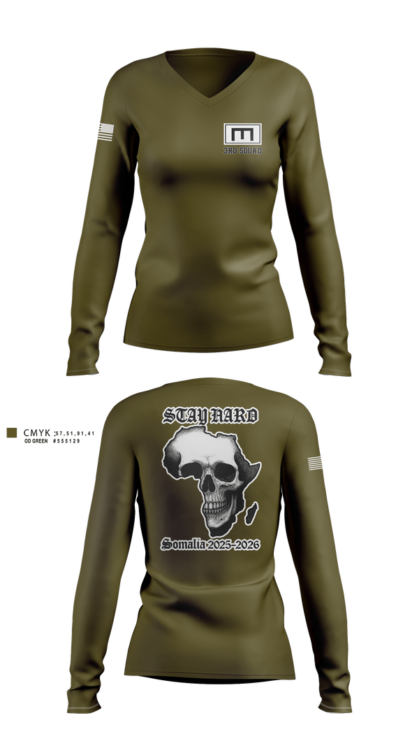 Womens Long Sleeve Vneck Shirt, 180th ESC, Army, Teamtime, Team time, sublimation, custom sports apparel, team uniforms, spirit wear, spiritwear, sports uniforms, custom shirts, team store, custom team store, fundraiser sports, apparel fundraiser