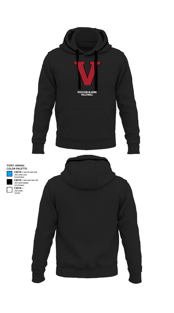 Hoodie, Visitation Blazers Volleyball, Women's Volleyball, Teamtime, Team time, sublimation, custom sports apparel, team uniforms, spirit wear, spiritwear, sports uniforms, custom shirts, team store, custom team store, fundraiser sports, apparel fundraiser