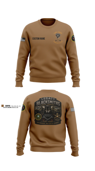 Crew Neck Sweatshirt, Legacy 3/2 Fury Troop, Army, Teamtime, Team time, sublimation, custom sports apparel, team uniforms, spirit wear, spiritwear, sports uniforms, custom shirts, team store, custom team store, fundraiser sports, apparel fundraiser