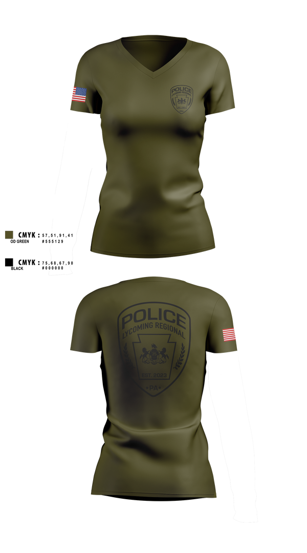 Womens Short Sleeve Vneck Shirt, Lycoming Regional Police Department, Police, Teamtime, Team time, sublimation, custom sports apparel, team uniforms, spirit wear, spiritwear, sports uniforms, custom shirts, team store, custom team store, fundraiser sports, apparel fundraiser