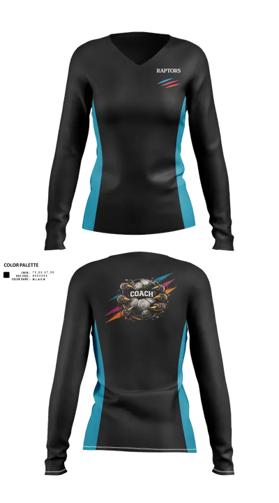 RAPTORS FC 55469198 Women's Long Sleeve V-neck Shirt - 21