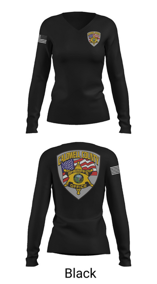 Womens Long Sleeve Vneck Shirt, Caldwell County Sheriff's Office, , Teamtime, Team time, sublimation, custom sports apparel, team uniforms, spirit wear, spiritwear, sports uniforms, custom shirts, team store, custom team store, fundraiser sports, apparel fundraiser