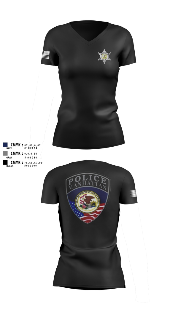 Womens Short Sleeve Vneck Shirt, Manhattan Police Department, , Teamtime, Team time, sublimation, custom sports apparel, team uniforms, spirit wear, spiritwear, sports uniforms, custom shirts, team store, custom team store, fundraiser sports, apparel fundraiser