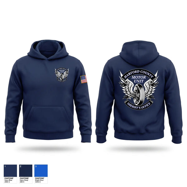 Hoodie, Harford County Sheriff's Office Motor Unit, Police, Teamtime, Team time, sublimation, custom sports apparel, team uniforms, spirit wear, spiritwear, sports uniforms, custom shirts, team store, custom team store, fundraiser sports, apparel fundraiser