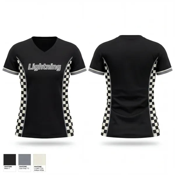 Womens Short Sleeve Vneck Shirt, Lightning, Men's Basketball, Teamtime, Team time, sublimation, custom sports apparel, team uniforms, spirit wear, spiritwear, sports uniforms, custom shirts, team store, custom team store, fundraiser sports, apparel fundraiser