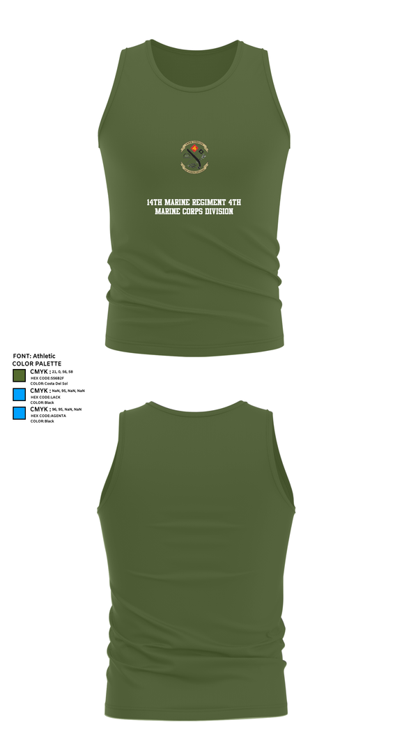 Tank Top, 14th Marine regiment 4th Marine corps division, , Teamtime, Team time, sublimation, custom sports apparel, team uniforms, spirit wear, spiritwear, sports uniforms, custom shirts, team store, custom team store, fundraiser sports, apparel fundraiser