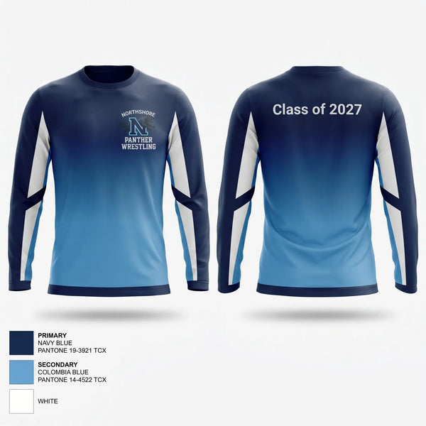 Long Sleeve Performance Shirt, Northshore Panthers, Wrestling, Teamtime, Team time, sublimation, custom sports apparel, team uniforms, spirit wear, spiritwear, sports uniforms, custom shirts, team store, custom team store, fundraiser sports, apparel fundraiser