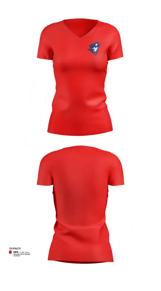 Womens Short Sleeve Vneck Shirt, Kate Duncan Smith DAR School Volleyball, Women's Volleyball, Teamtime, Team time, sublimation, custom sports apparel, team uniforms, spirit wear, spiritwear, sports uniforms, custom shirts, team store, custom team store, fundraiser sports, apparel fundraiser