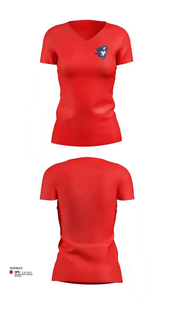 Womens Short Sleeve Vneck Shirt, Kate Duncan Smith DAR School Volleyball, Women's Volleyball, Teamtime, Team time, sublimation, custom sports apparel, team uniforms, spirit wear, spiritwear, sports uniforms, custom shirts, team store, custom team store, fundraiser sports, apparel fundraiser