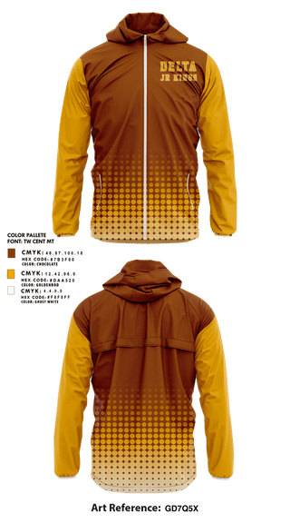 Windbreaker, Delta jr kings youth football and cheer, , Teamtime, Team time, sublimation, custom sports apparel, team uniforms, spirit wear, spiritwear, sports uniforms, custom shirts, team store, custom team store, fundraiser sports, apparel fundraiser