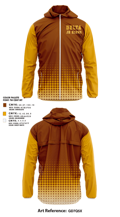 Delta jr kings youth football and cheer 28371645 Windbreaker - 1