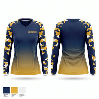 Womens Long Sleeve Vneck Shirt, Fortitude Athletic Mentorship for Excellence, Softball, Teamtime, Team time, sublimation, custom sports apparel, team uniforms, spirit wear, spiritwear, sports uniforms, custom shirts, team store, custom team store, fundraiser sports, apparel fundraiser