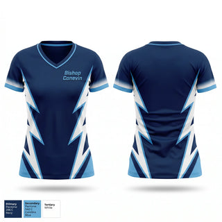 Womens Short Sleeve Vneck Shirt, Bishop Canevin, Baseball, Teamtime, Team time, sublimation, custom sports apparel, team uniforms, spirit wear, spiritwear, sports uniforms, custom shirts, team store, custom team store, fundraiser sports, apparel fundraiser