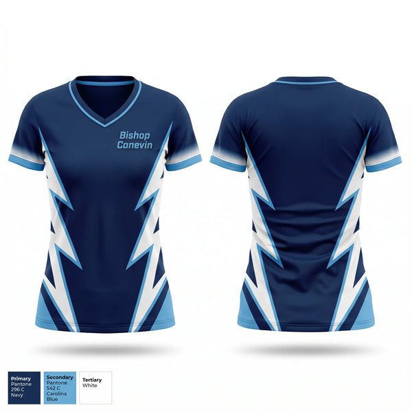 Womens Short Sleeve Vneck Shirt, Bishop Canevin, Baseball, Teamtime, Team time, sublimation, custom sports apparel, team uniforms, spirit wear, spiritwear, sports uniforms, custom shirts, team store, custom team store, fundraiser sports, apparel fundraiser