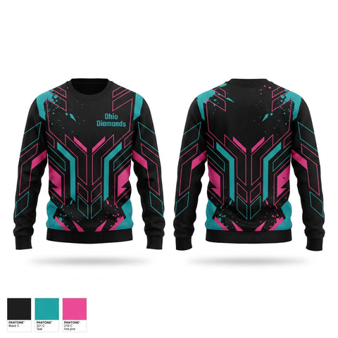 Crew Neck Sweatshirt, Ohio Diamonds, Softball, Teamtime, Team time, sublimation, custom sports apparel, team uniforms, spirit wear, spiritwear, sports uniforms, custom shirts, team store, custom team store, fundraiser sports, apparel fundraiser