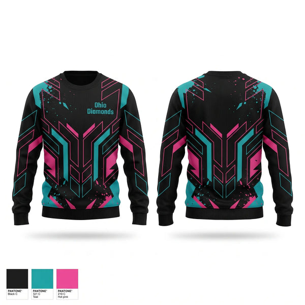 Crew Neck Sweatshirt, Ohio Diamonds, Softball, Teamtime, Team time, sublimation, custom sports apparel, team uniforms, spirit wear, spiritwear, sports uniforms, custom shirts, team store, custom team store, fundraiser sports, apparel fundraiser