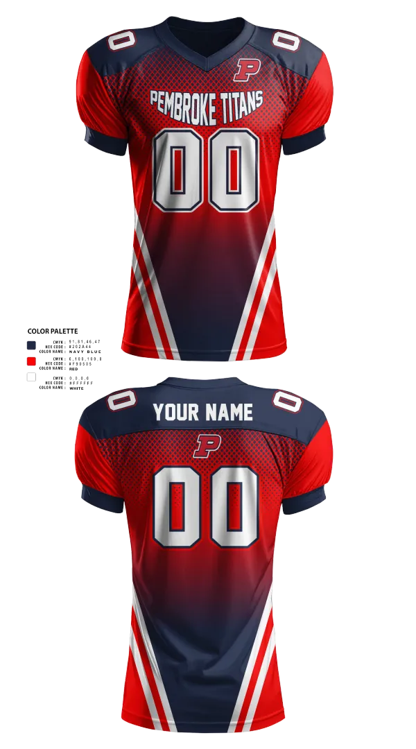 Football Jersey, Pembroke Titans Football And Cheer, , Teamtime, Team time, sublimation, custom sports apparel, team uniforms, spirit wear, spiritwear, sports uniforms, custom shirts, team store, custom team store, fundraiser sports, apparel fundraiser