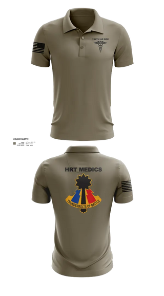 Short Sleeve Performance Polo, 194th AR BDE HRT Medics, Army, Teamtime, Team time, sublimation, custom sports apparel, team uniforms, spirit wear, spiritwear, sports uniforms, custom shirts, team store, custom team store, fundraiser sports, apparel fundraiser