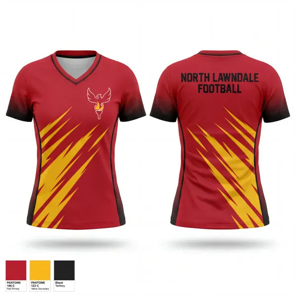Womens Short Sleeve Vneck Shirt, North Lawndale College Prep, , Teamtime, Team time, sublimation, custom sports apparel, team uniforms, spirit wear, spiritwear, sports uniforms, custom shirts, team store, custom team store, fundraiser sports, apparel fundraiser