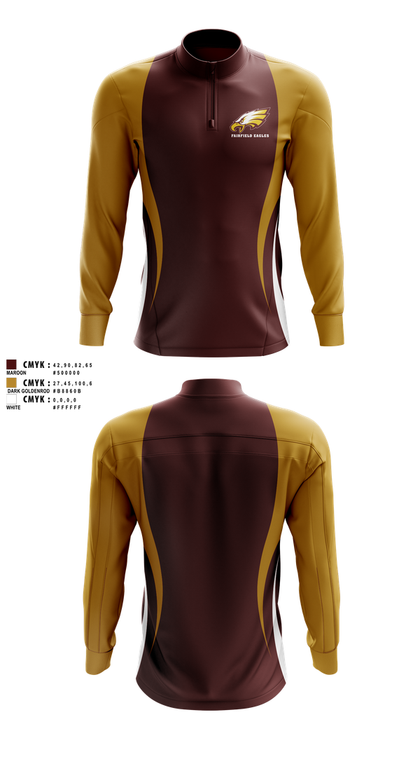 Quarter Zip Jacket, Fairfield Eagles, Spirit Store, Teamtime, Team time, sublimation, custom sports apparel, team uniforms, spirit wear, spiritwear, sports uniforms, custom shirts, team store, custom team store, fundraiser sports, apparel fundraiser