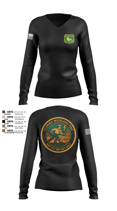 Florida 43193652 Women's Long Sleeve V-neck Shirt - 12