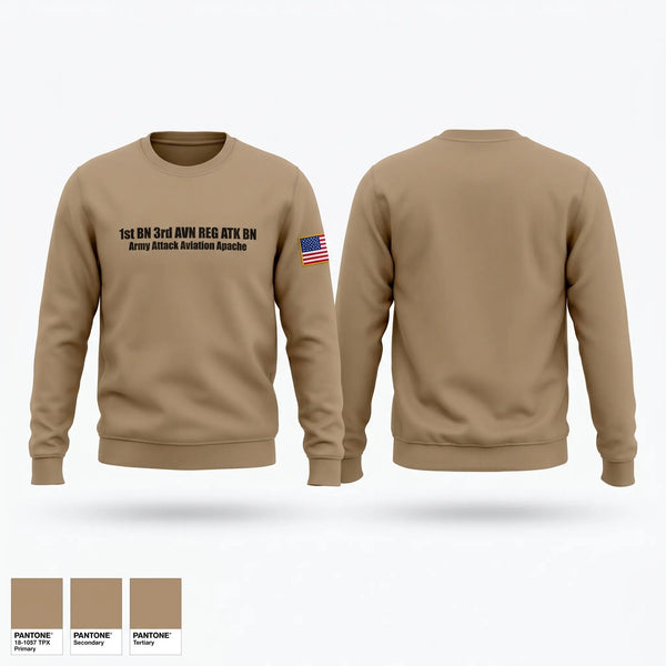 Crew Neck Sweatshirt, 1st BN, 3rd AVN REG ATK BN, Army, Teamtime, Team time, sublimation, custom sports apparel, team uniforms, spirit wear, spiritwear, sports uniforms, custom shirts, team store, custom team store, fundraiser sports, apparel fundraiser