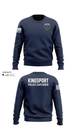 Crew Neck Sweatshirt, Kingsport Police Explorer Post, Police, Teamtime, Team time, sublimation, custom sports apparel, team uniforms, spirit wear, spiritwear, sports uniforms, custom shirts, team store, custom team store, fundraiser sports, apparel fundraiser