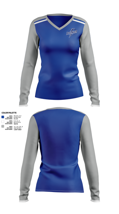 Lysander Lightning Women's Long Sleeve V-neck Shirt - 23
