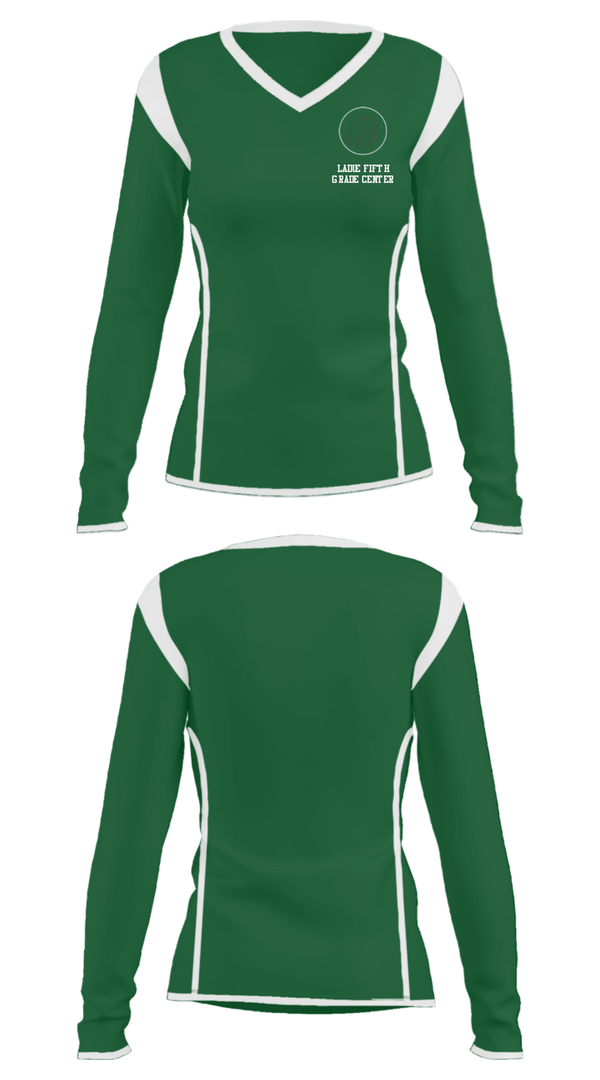 Women's Long Sleeve Vneck Shirt, Ladue Fifth Grade Center, Spirit Store, Teamtime, Team time, sublimation, custom sports apparel, team uniforms, spirit wear, spiritwear, sports uniforms, custom shirts, team store, custom team store, fundraiser sports, apparel fundraiser