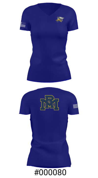 Rocky Mount High School Basketball 86010063 Women's Short Sleeve V-neck Shirt - 21