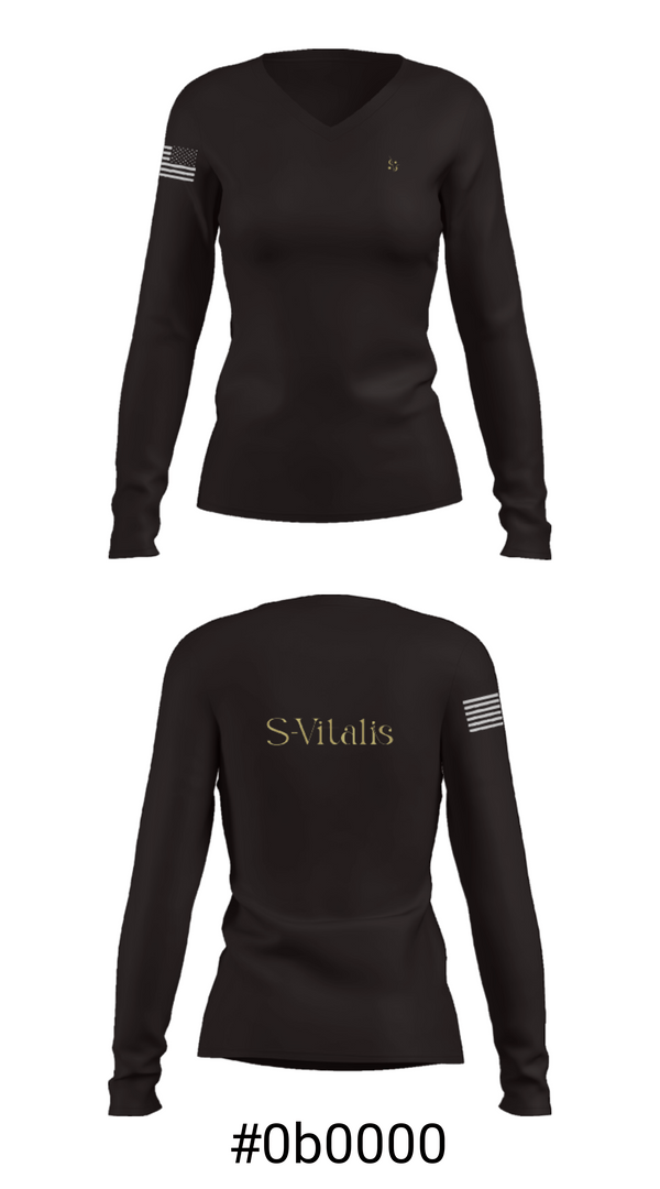 Women's Long Sleeve Vneck Shirt, S-VitalisS-Vitalis, , Teamtime, Team time, sublimation, custom sports apparel, team uniforms, spirit wear, spiritwear, sports uniforms, custom shirts, team store, custom team store, fundraiser sports, apparel fundraiser