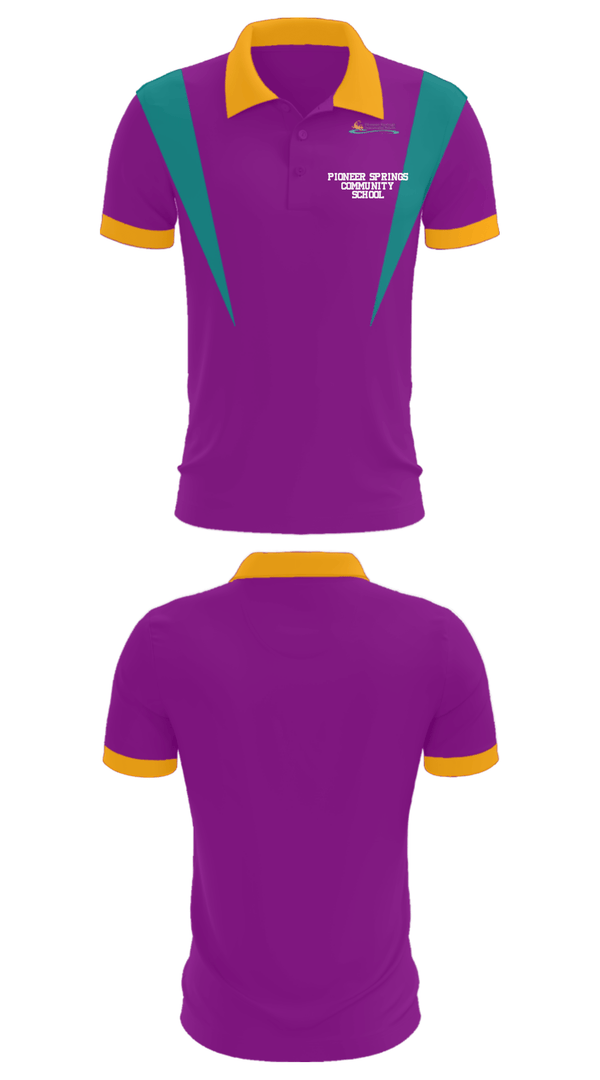 Short Sleeve Performance Polo, Pioneer Springs Community School, Spirit Store, Teamtime, Team time, sublimation, custom sports apparel, team uniforms, spirit wear, spiritwear, sports uniforms, custom shirts, team store, custom team store, fundraiser sports, apparel fundraiser