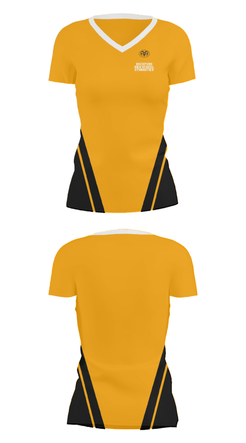 Women's Short Sleeve Vneck Shirt, Rockford High School Gymnastics, Spirit Store, Teamtime, Team time, sublimation, custom sports apparel, team uniforms, spirit wear, spiritwear, sports uniforms, custom shirts, team store, custom team store, fundraiser sports, apparel fundraiser
