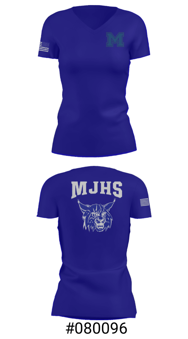 Women's Short Sleeve Vneck Shirt, Mattanawcook Junior High School, Spirit Store, Teamtime, Team time, sublimation, custom sports apparel, team uniforms, spirit wear, spiritwear, sports uniforms, custom shirts, team store, custom team store, fundraiser sports, apparel fundraiser