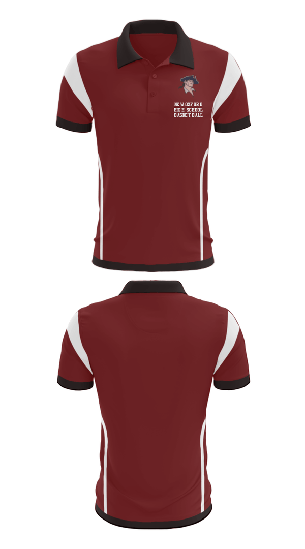 Short Sleeve Performance Polo, New Oxford High School Basketball, Men's Basketball, Teamtime, Team time, sublimation, custom sports apparel, team uniforms, spirit wear, spiritwear, sports uniforms, custom shirts, team store, custom team store, fundraiser sports, apparel fundraiser