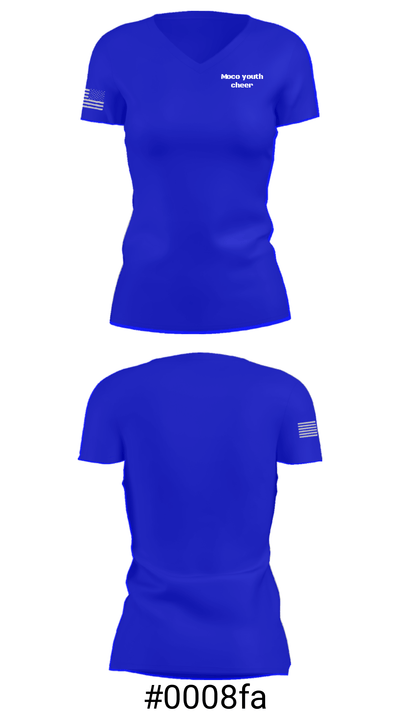 Moco youth cheer 17443780 Women's Short Sleeve V-neck Shirt - 21