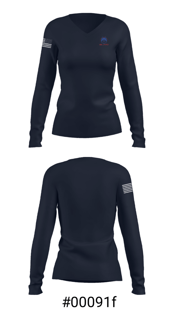 Women's Long Sleeve Vneck Shirt, BK Pro TV Mounting LLC, , Teamtime, Team time, sublimation, custom sports apparel, team uniforms, spirit wear, spiritwear, sports uniforms, custom shirts, team store, custom team store, fundraiser sports, apparel fundraiser