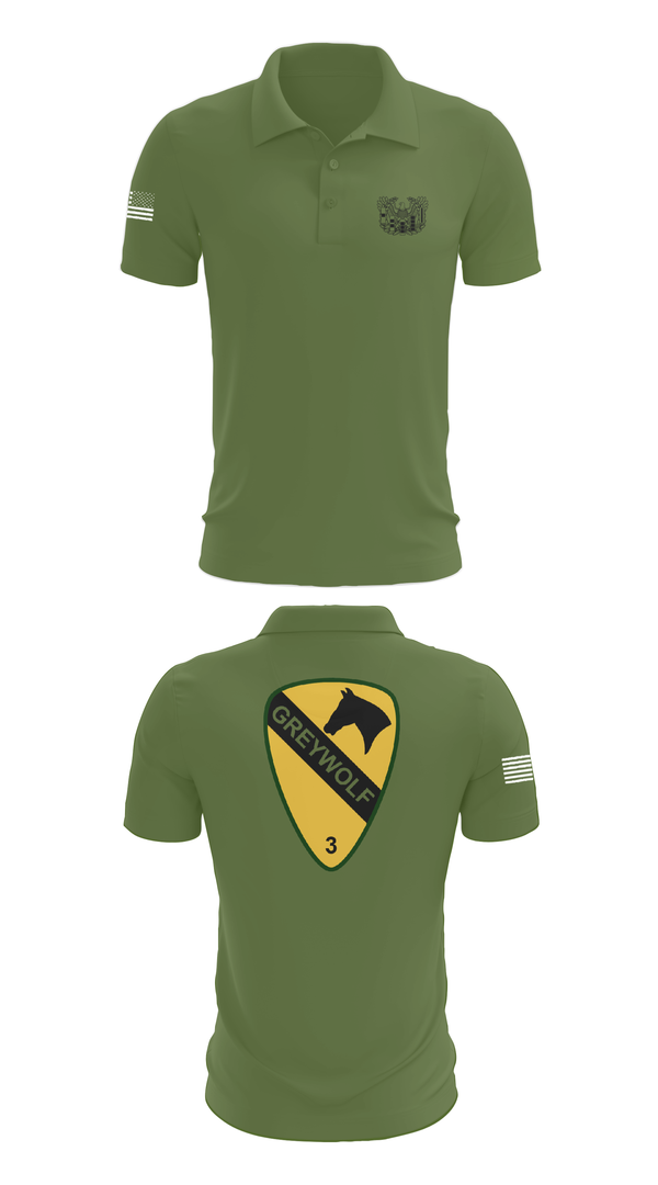 Short Sleeve Performance Polo, 1st cav Div 3abct, , Teamtime, Team time, sublimation, custom sports apparel, team uniforms, spirit wear, spiritwear, sports uniforms, custom shirts, team store, custom team store, fundraiser sports, apparel fundraiser