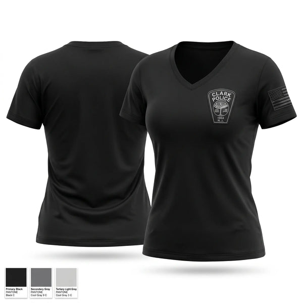 Womens Short Sleeve Vneck Shirt, Clark DB, Police, Teamtime, Team time, sublimation, custom sports apparel, team uniforms, spirit wear, spiritwear, sports uniforms, custom shirts, team store, custom team store, fundraiser sports, apparel fundraiser