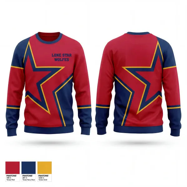Crew Neck Sweatshirt, LoneStar Wolfs, Softball, Teamtime, Team time, sublimation, custom sports apparel, team uniforms, spirit wear, spiritwear, sports uniforms, custom shirts, team store, custom team store, fundraiser sports, apparel fundraiser