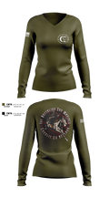 1st Battalion 2nd Marines Charlie Co Veteran 59013691 Women's Long Sleeve V-neck Shirt - 3
