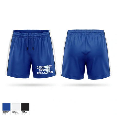 Womens Soccer Shorts, Cambridge springs girls soccer, Women's Soccer, Teamtime, Team time, sublimation, custom sports apparel, team uniforms, spirit wear, spiritwear, sports uniforms, custom shirts, team store, custom team store, fundraiser sports, apparel fundraiser