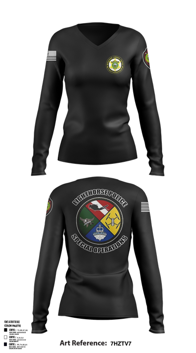 Muscogee Nation Special Operations 96454937 Women's Long Sleeve V-neck Shirt - 1