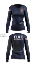 East Knox Fire 59252890 Women's Long Sleeve V-neck Shirt - 21