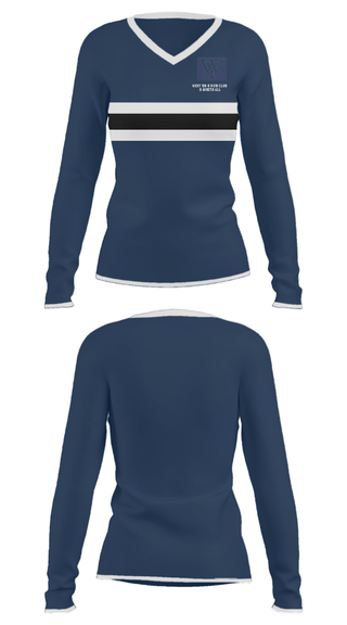 Women's Long Sleeve Vneck Shirt, West York Boys Club Basketball, Men's Basketball, Teamtime, Team time, sublimation, custom sports apparel, team uniforms, spirit wear, spiritwear, sports uniforms, custom shirts, team store, custom team store, fundraiser sports, apparel fundraiser