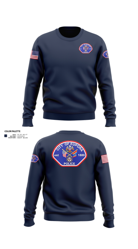 Crew Neck Sweatshirt, EUPORA POLICE DEPARTMENT, Police, Teamtime, Team time, sublimation, custom sports apparel, team uniforms, spirit wear, spiritwear, sports uniforms, custom shirts, team store, custom team store, fundraiser sports, apparel fundraiser