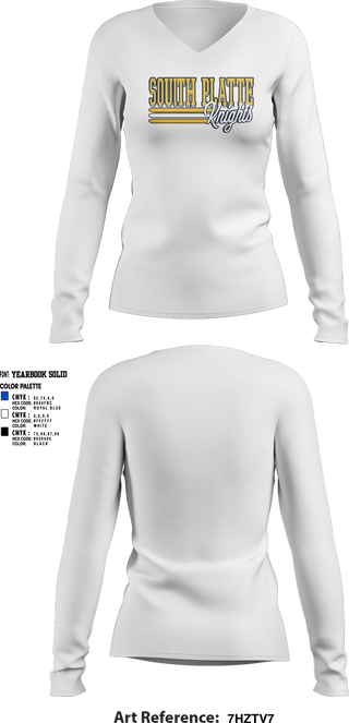 Womens Long Sleeve Vneck Shirt, South Platte Knights Volleyball, Women's Volleyball, Teamtime, Team time, sublimation, custom sports apparel, team uniforms, spirit wear, spiritwear, sports uniforms, custom shirts, team store, custom team store, fundraiser sports, apparel fundraiser